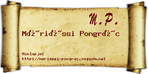 Máriássi Pongrác névjegykártya